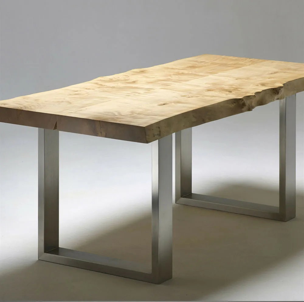 barato Patas de mesa de comedor de acero inoxidable con forma de T de metal 