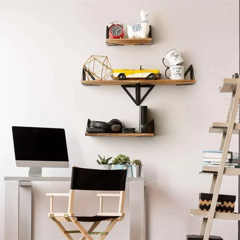 para estantes flotantes Soportes para estantes de pared de madera r&uacute;stica montados en la pared Soportes para estantes 