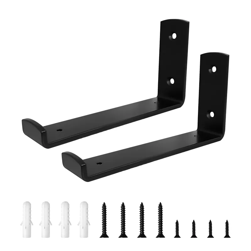 DIY L Set Soportes flotantes de pared de metal de hierro fundido para estantes 