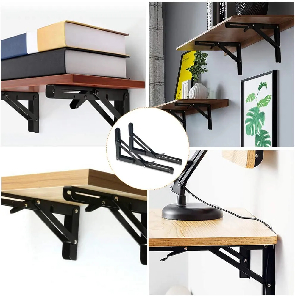 de acero Banco de mesa triangular de 14/16 pulgadas Soportes de estante de metal Soporte 