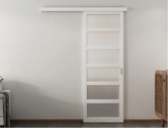 Decoraci&oacute;n de interiores de dormitorio Dise&ntilde;o gr&aacute;fico de pl&aacute;stico Puerta corrediza de vidrio con herrajes 