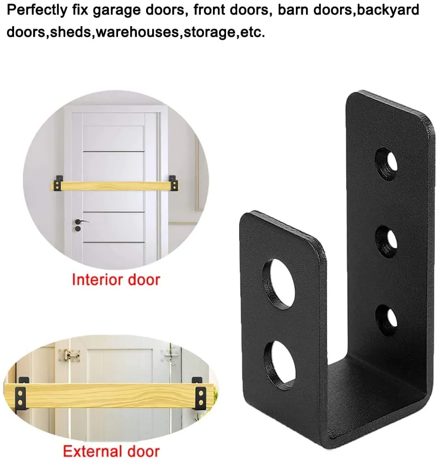acero negro con tornillo Soportes de cerradura de puerta de seguridad en U con tornillo Soportes de cerradura de puerta de seguridad en U de acero negro con soportes de 