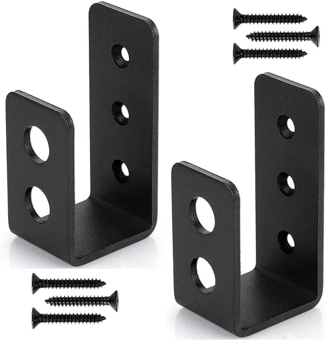 Soportes de cerradura de puerta de seguridad en U de acero negro con tornillo Soportes de cerradura de puerta de seguridad en U de acero 