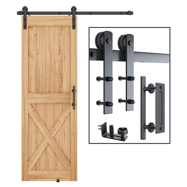 para puertas corredizas de granero negras Juego de manijas para puertas corredizas de granero de 12 