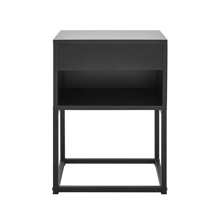 plegable de hierro Mesita de noche personalizada Mesas auxiliares de cama negra Mesita de noche plegable de hierro Mesita de noche personalizada 