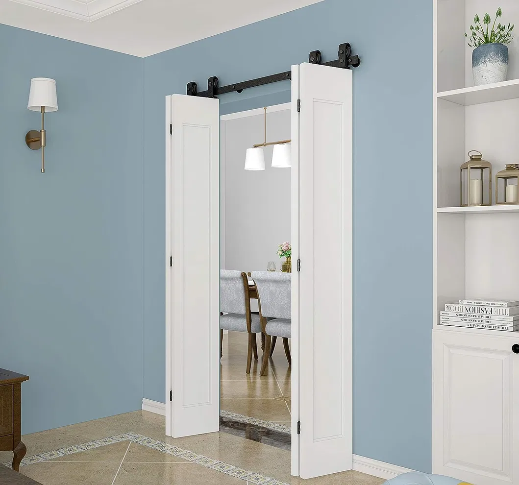 Kit de herrajes para puertas de granero corredizas plegables, soporte de montaje 