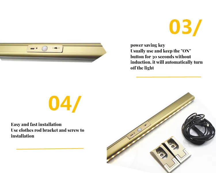 Accesorios para armario Barra para armario ovalada con luz, barra para armario de aluminio negro champ&aacute;n Accesorios para armario Barra para armario 