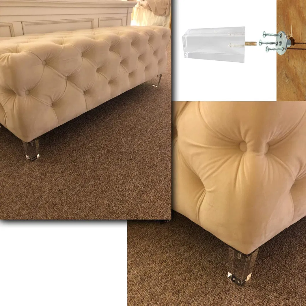 transparente de cristal acr&iacute;lico Patas de los muebles del sof&aacute; de la mesa de cama transparente de cristal acr&iacute;lico Patas de los muebles 