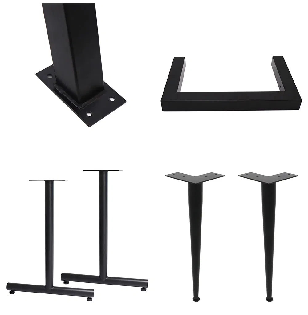 para bricolaje, mesa de acero negro, barra de hierro s&oacute;lido, escritorio para computadora port&aacute;til, patas de mesa de banco para bricolaje, mesa de 