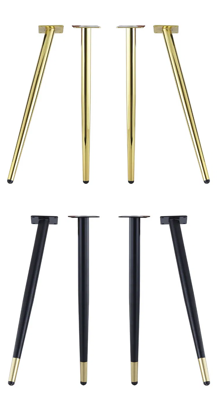c&oacute;nica Hierro dorado Muebles de acero de lat&oacute;n Patas de mesa de comedor de metal Silla 