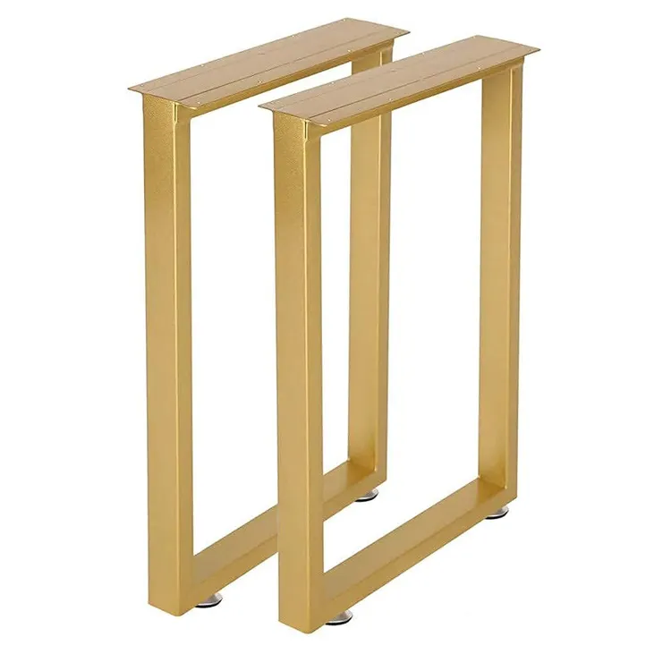 Patas de escritorio de mesa dorada moderna Pata de mesa Patas de banco de hierro cuadradas 