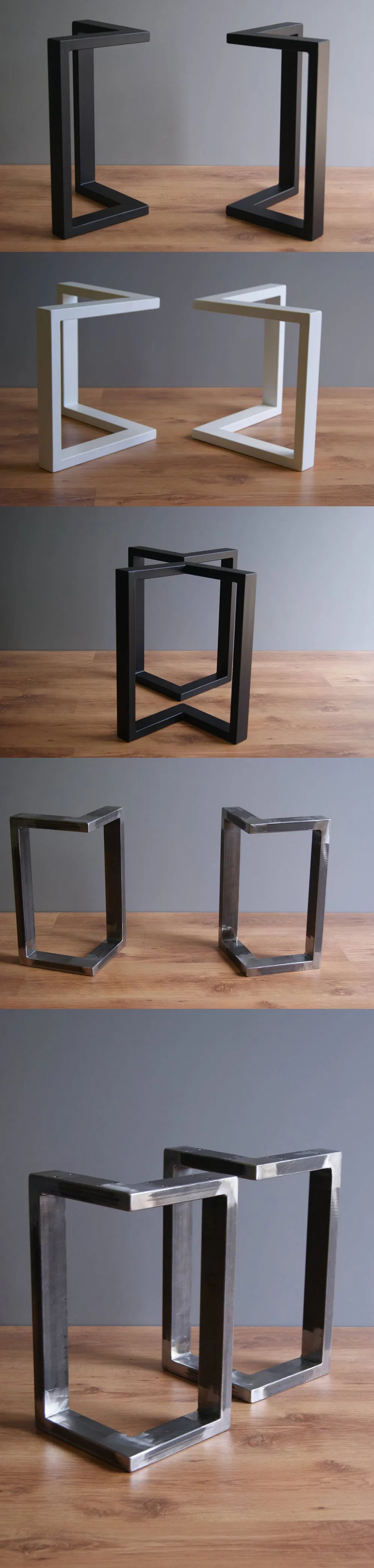 de acero en forma de L Patas de banco con base de 