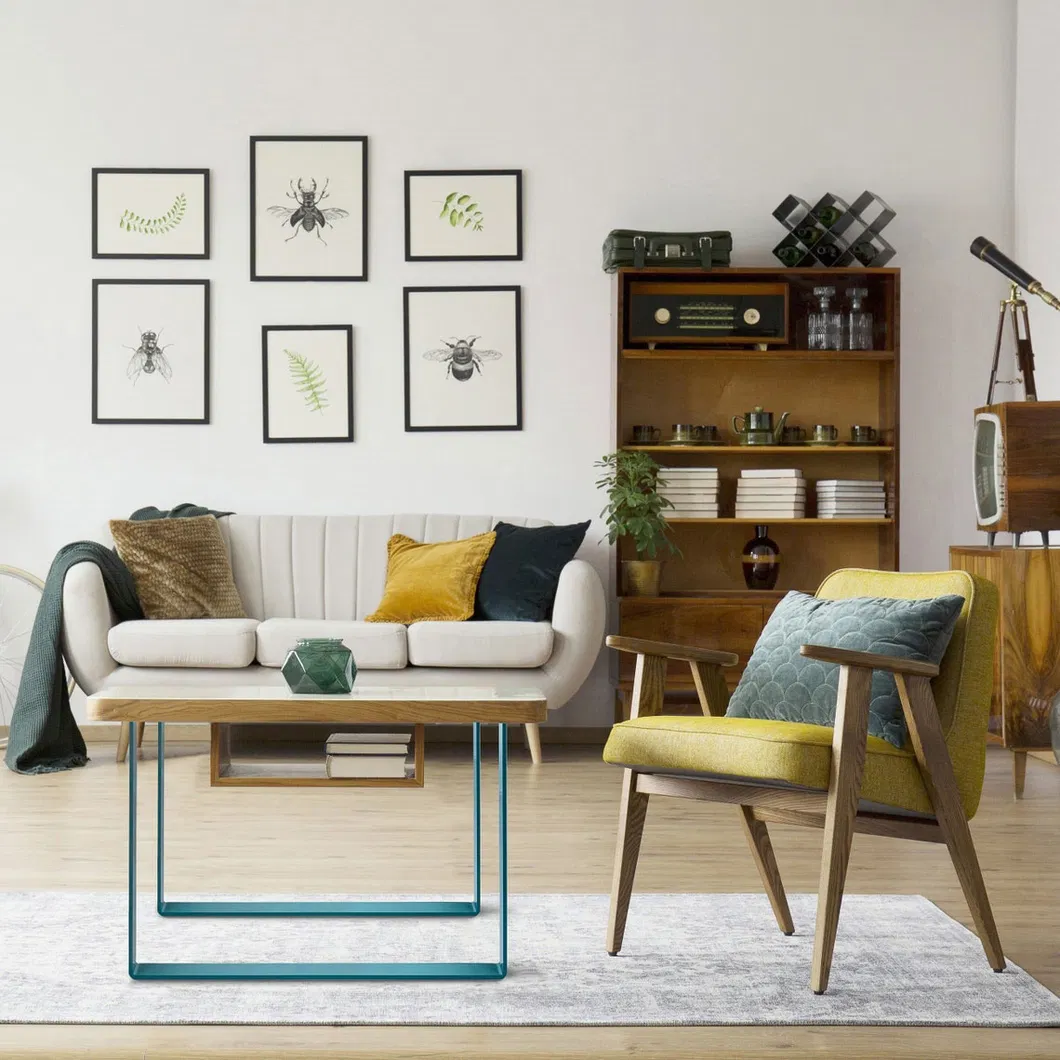 Muebles Escritorio de comedor de oficina Escritorio de comedor de acero Patas de mesa de metal moderno de lujo 
