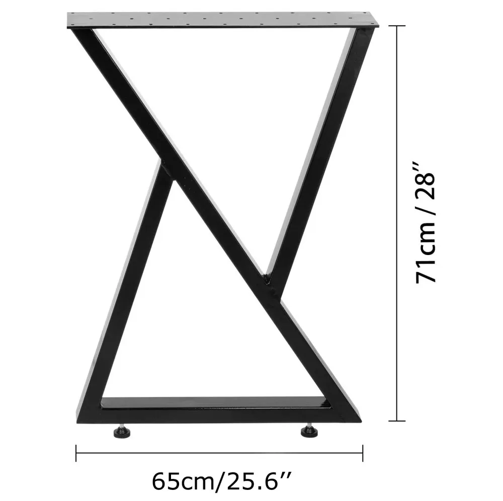 Estilo industrial de alta calidad Juego de 2 patas para mesa de comedor tipo X 