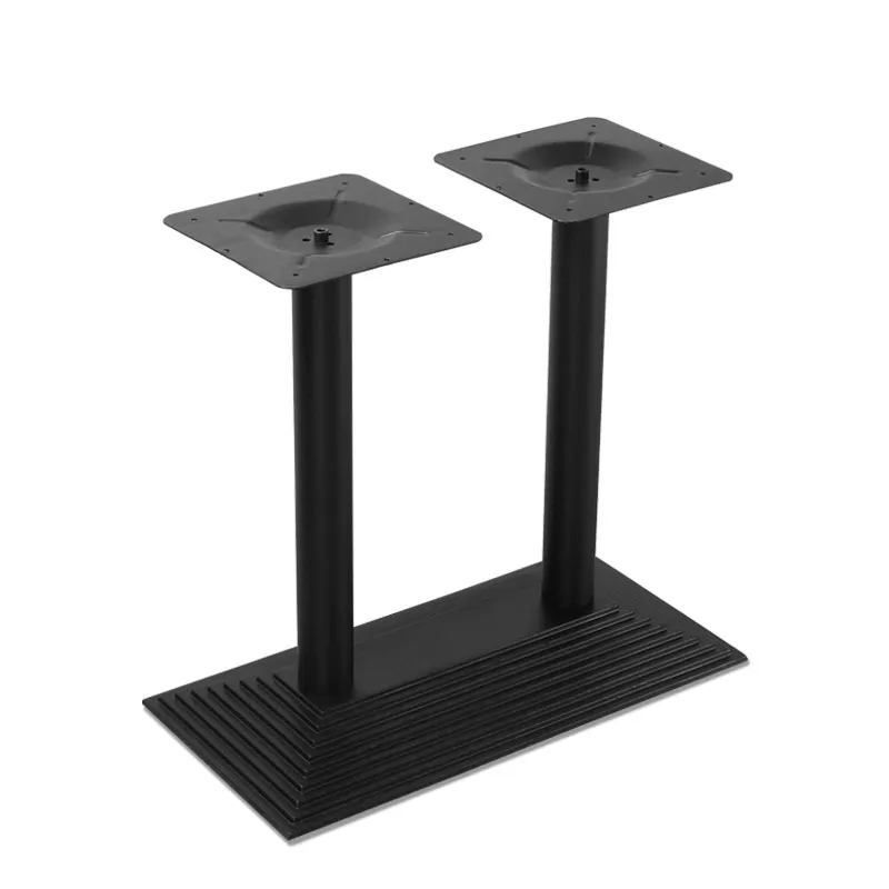 Herrajes para patas de mesa trapezoidales de hierro fundido, reproducci&oacute;n de base de mesa de metal 