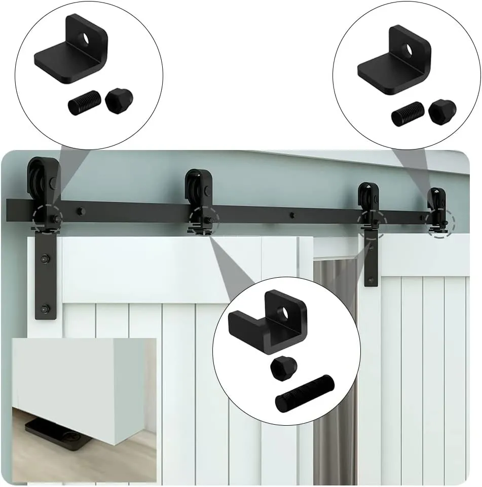 Herrajes para puertas de granero corredizas plegables Accesorio de rodillo para rieles para armario 
