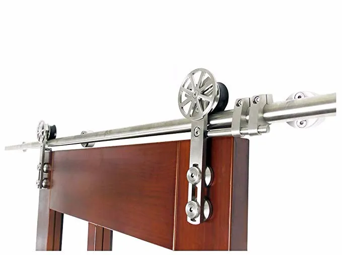 giratoria cepillada, herrajes para puertas de madera de granero deslizantes, 
