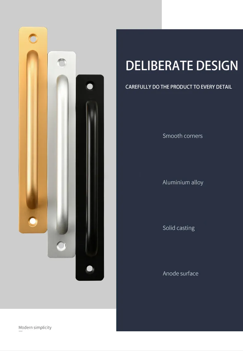 Tirador para gabinete de aluminio Push Pull Balcón Puerta Corredera