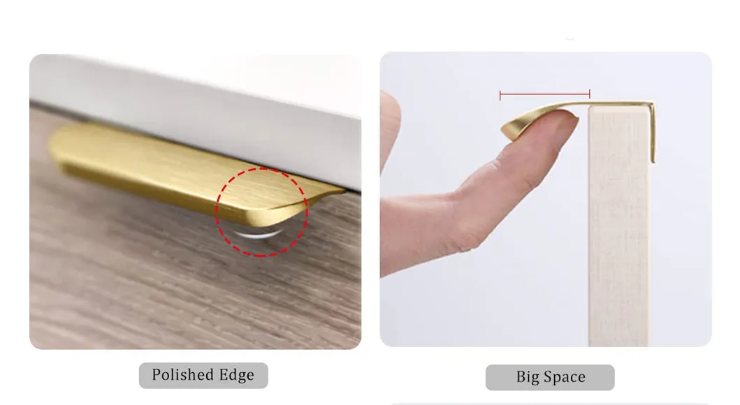 Tiradores de caj&oacute;n de herrajes para muebles de aluminio, tiradores de borde 