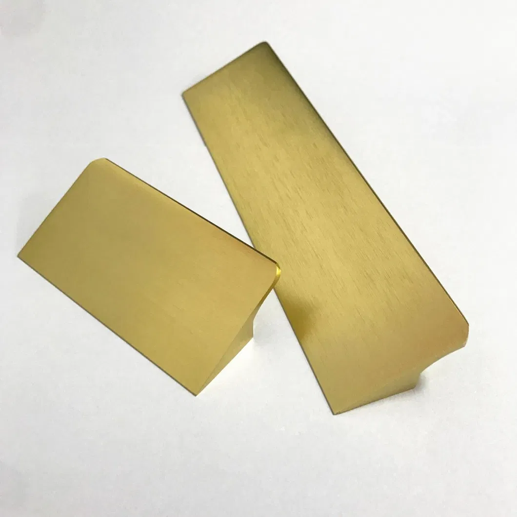 Muebles de armario, gabinete de aluminio de cocina, mango cepillado de lat&oacute;n dorado 