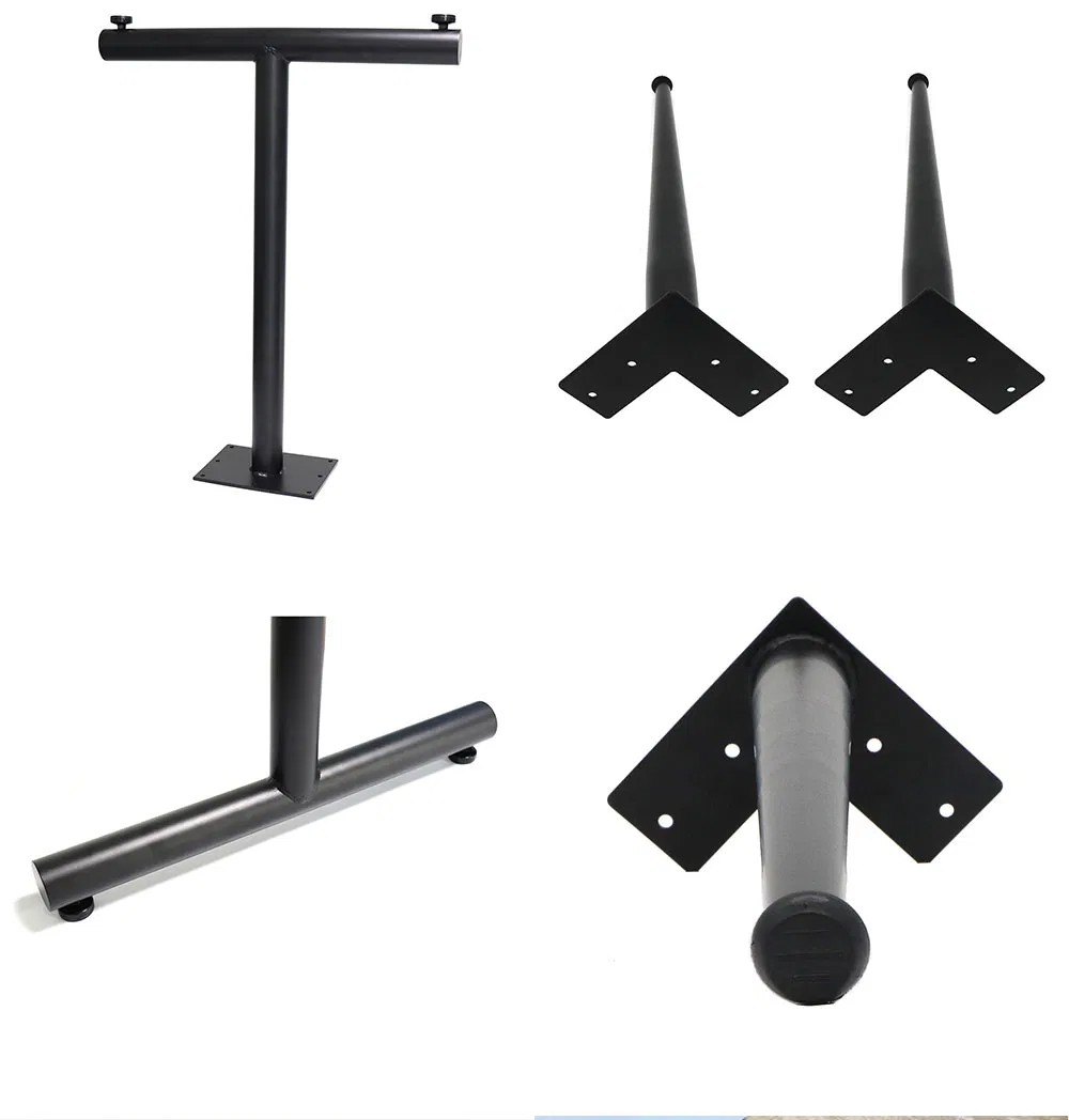 Mesa de acero negro, barra de hierro macizo, escritorio para ordenador port&aacute;til, patas de mesa de banco para bricolaje, 