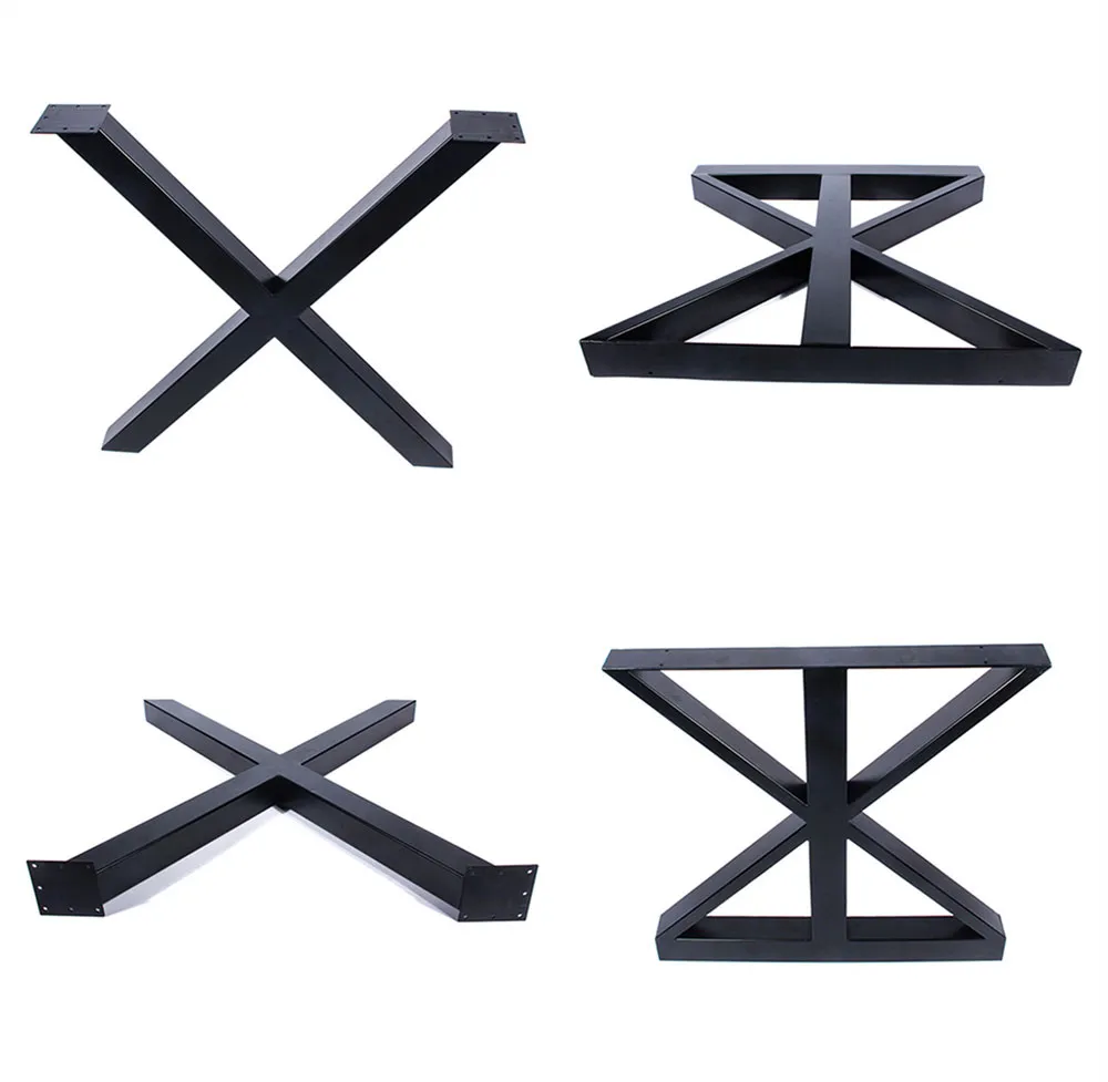 servicio pesado, patas de escritorio de comedor para restaurante, patas de mesa de metal con forma X Patas de 