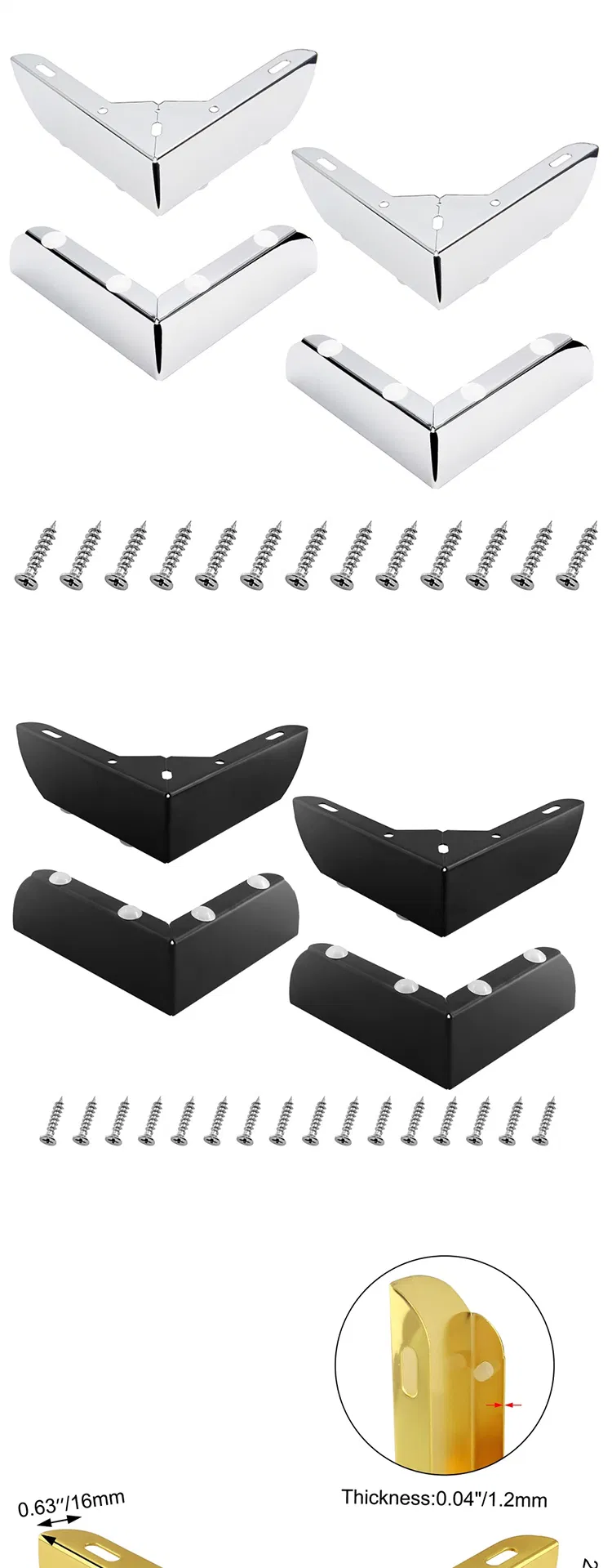 Herrajes para muebles Pata de silla Pata de sof&aacute; 