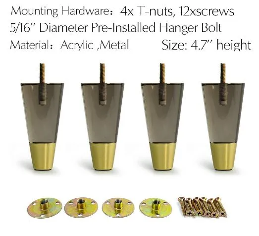 Herrajes para muebles modernos Patas acr&iacute;licas para sillas y sof&aacute;s 