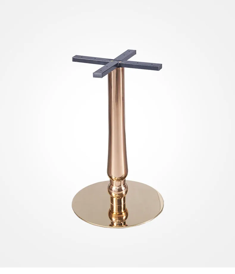 Muebles de comedor de caf&eacute; Tulip&aacute;n cromado Base de mesa de metal moderno de acero inoxidable dorado 