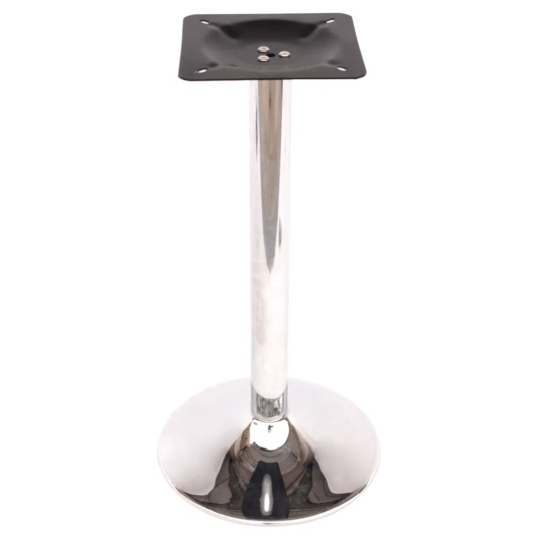 Base de mesa con revestimiento de hierro Patas de mesa de comedor plateadas para uso hotelero 