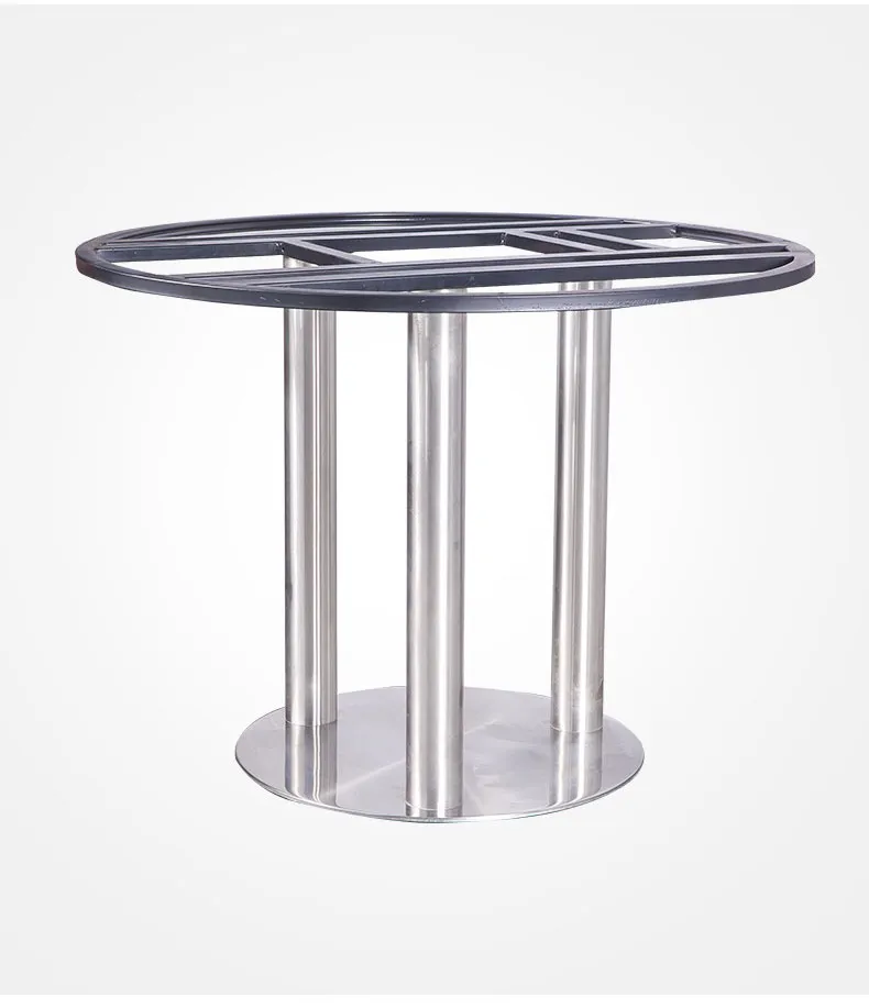 Muebles de caf&eacute; redondo de acero inoxidable Tulip Metal Comedor Base de mesa de restaurante Muebles de 