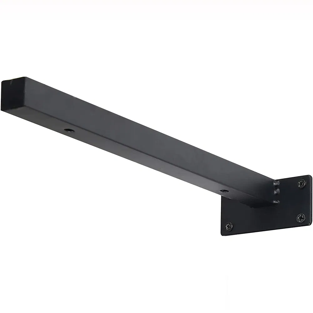 Soportes para estante flotante est&aacute;ndar Estante industrial retro montado en la pared Soporte negro de un solo lado 