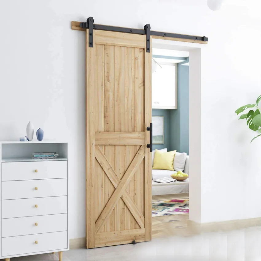 12 pulgadas, herrajes para puertas corredizas de granero negras Juego de manijas para puertas corredizas 