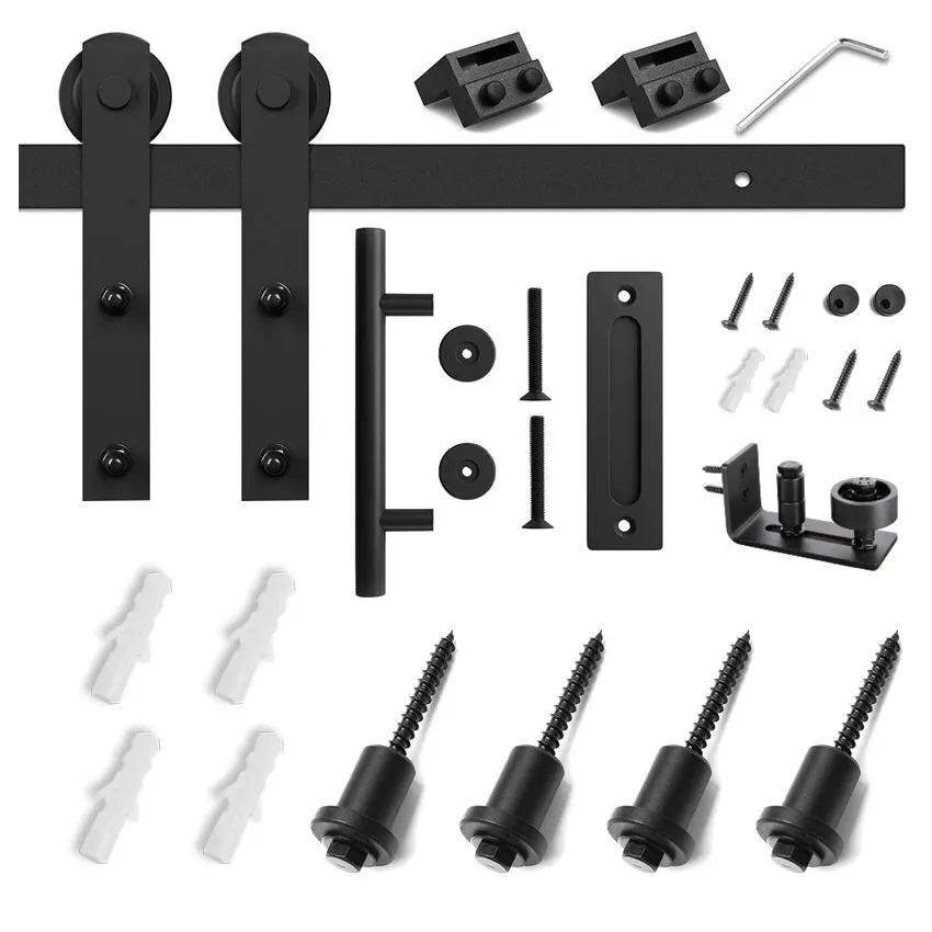 pulgadas, herrajes para puertas corredizas de granero negras 