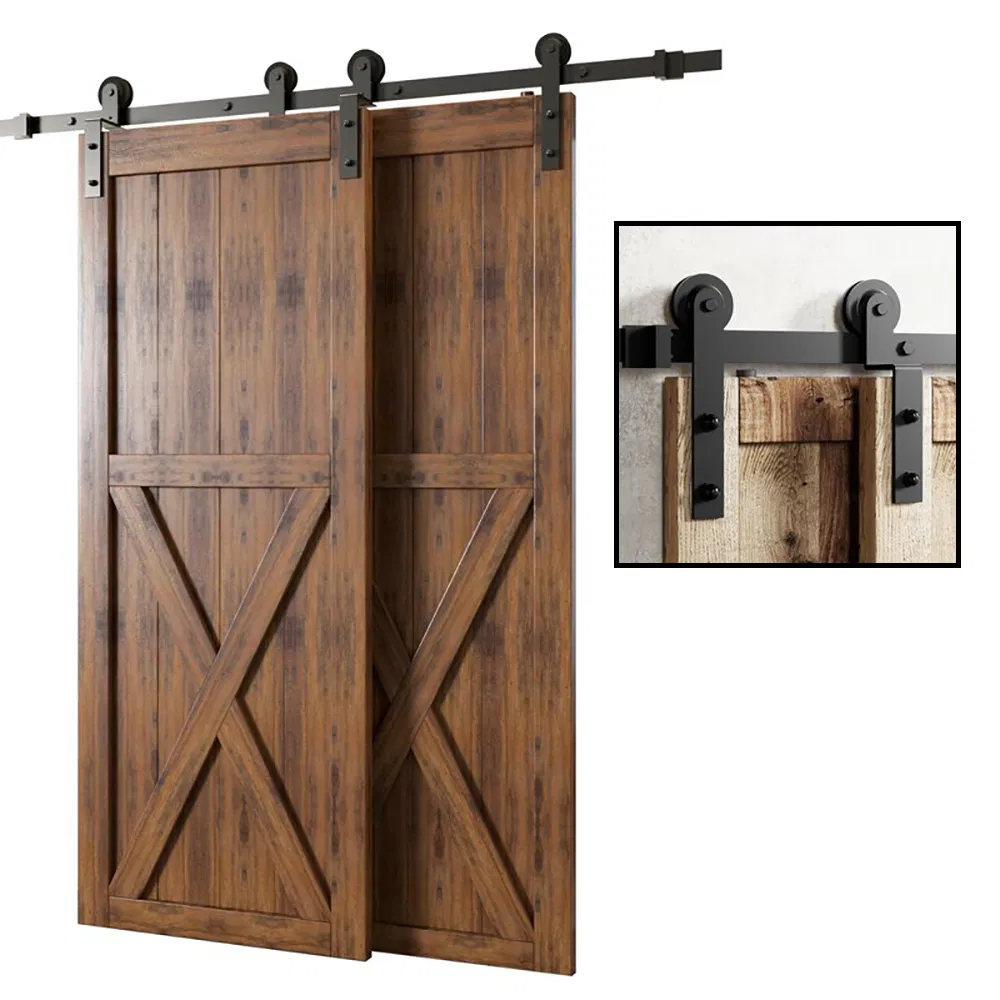 de granero de metal de acero Kits de herrajes para puertas corredizas de granero en forma de J 