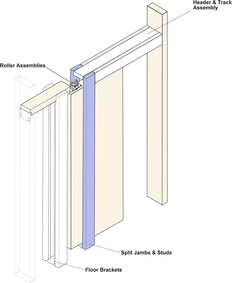 con 4 ruedas, herrajes para puerta plegable Bi simple, kit de herrajes para puerta 