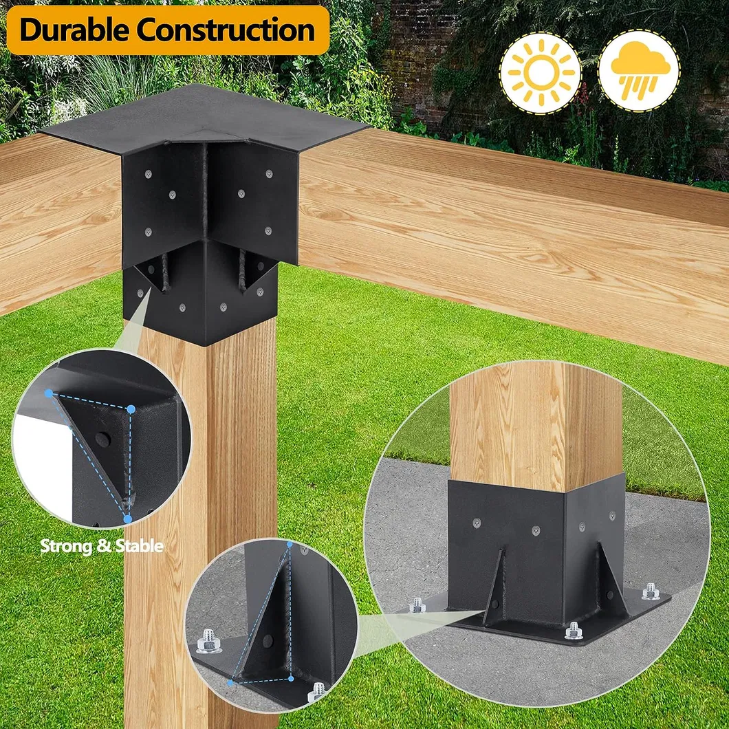 Kit Soporte Elevado de Madera Carpinter&iacute;a para P&eacute;rgola 4' X 4' 