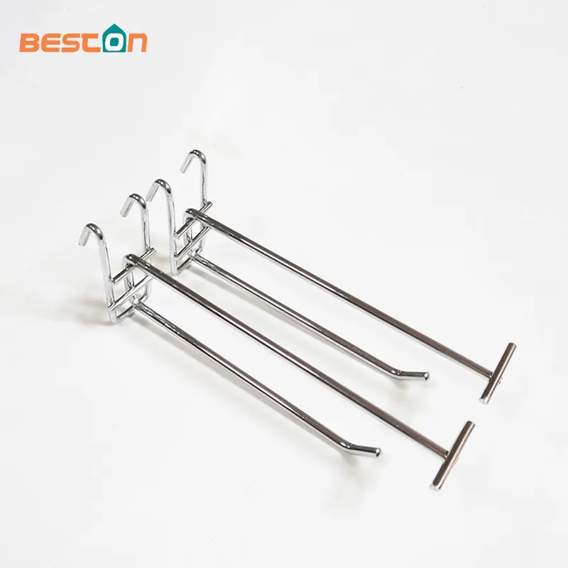 por menor con etiqueta de precio Gancho de pared de metal cromado para exhibici&oacute;n Ganchos para 