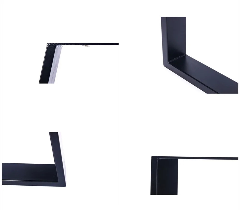 acero negro, barra de hierro macizo, escritorio para ordenador port&aacute;til, patas de mesa de banco para bricolaje, mesa de 